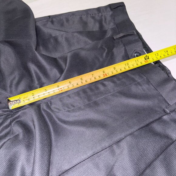 Perry Ellis Portfolio Men’s‎ Dress Pants 38x30 Gray Micro Check Pleated Cuffed - Picture 12 of 14